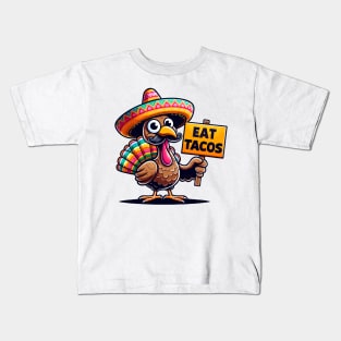 Funny Mexican Thanksgiving Turkey - Eat Tacos Kids T-Shirt